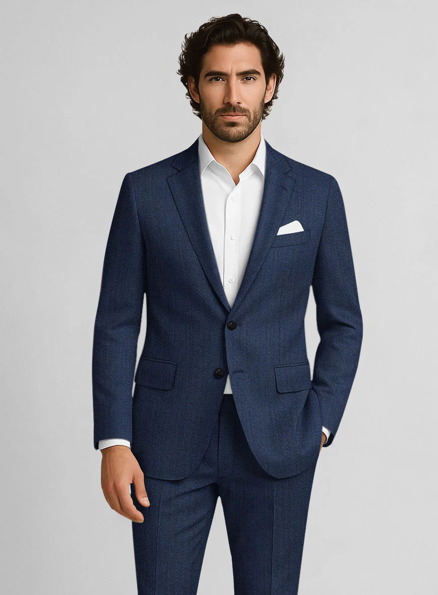 Napolean English Twill Denim Blue Wool Jacket - Image 2
