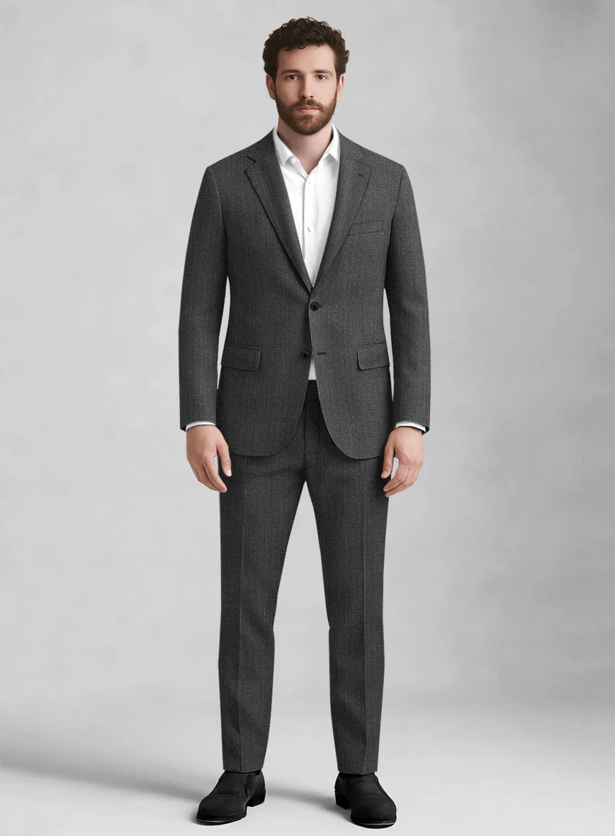 Napolean English Twill Gray Wool Suit - Image 4