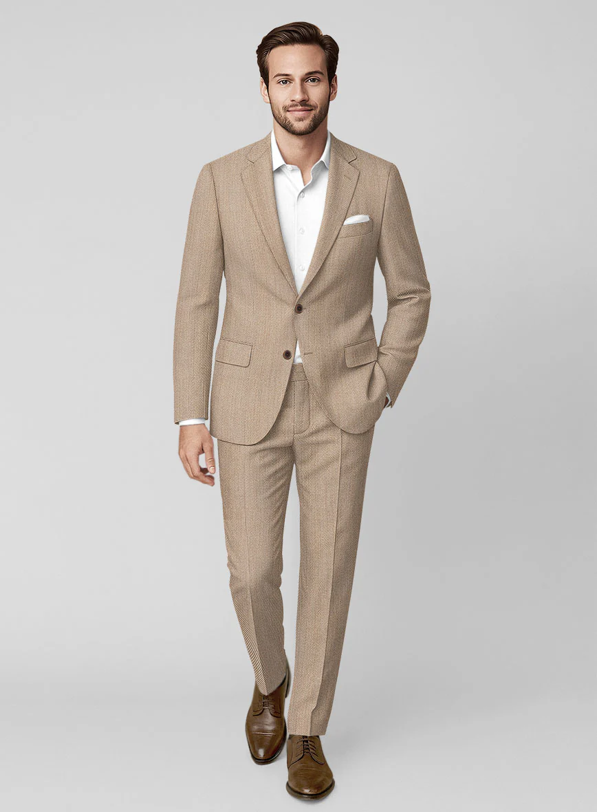 Napolean English Twill Light Brown Wool Suit - Image 3