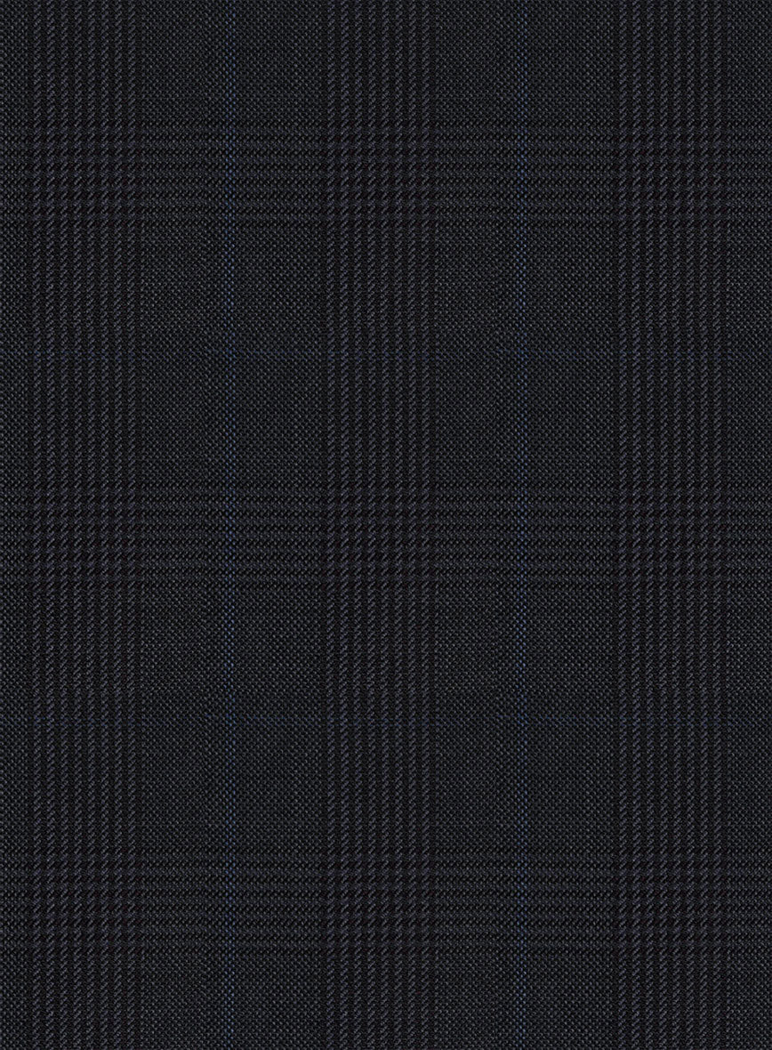 Napolean Esso Tartan Blue Wool Suit - Image 8