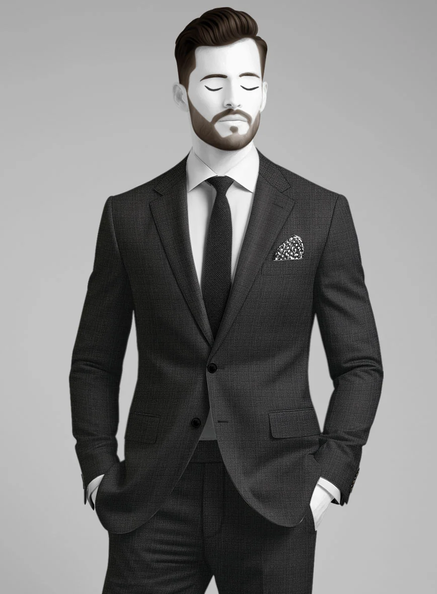 Napolean Esso Tartan Charcoal Wool Jacket - Image 2