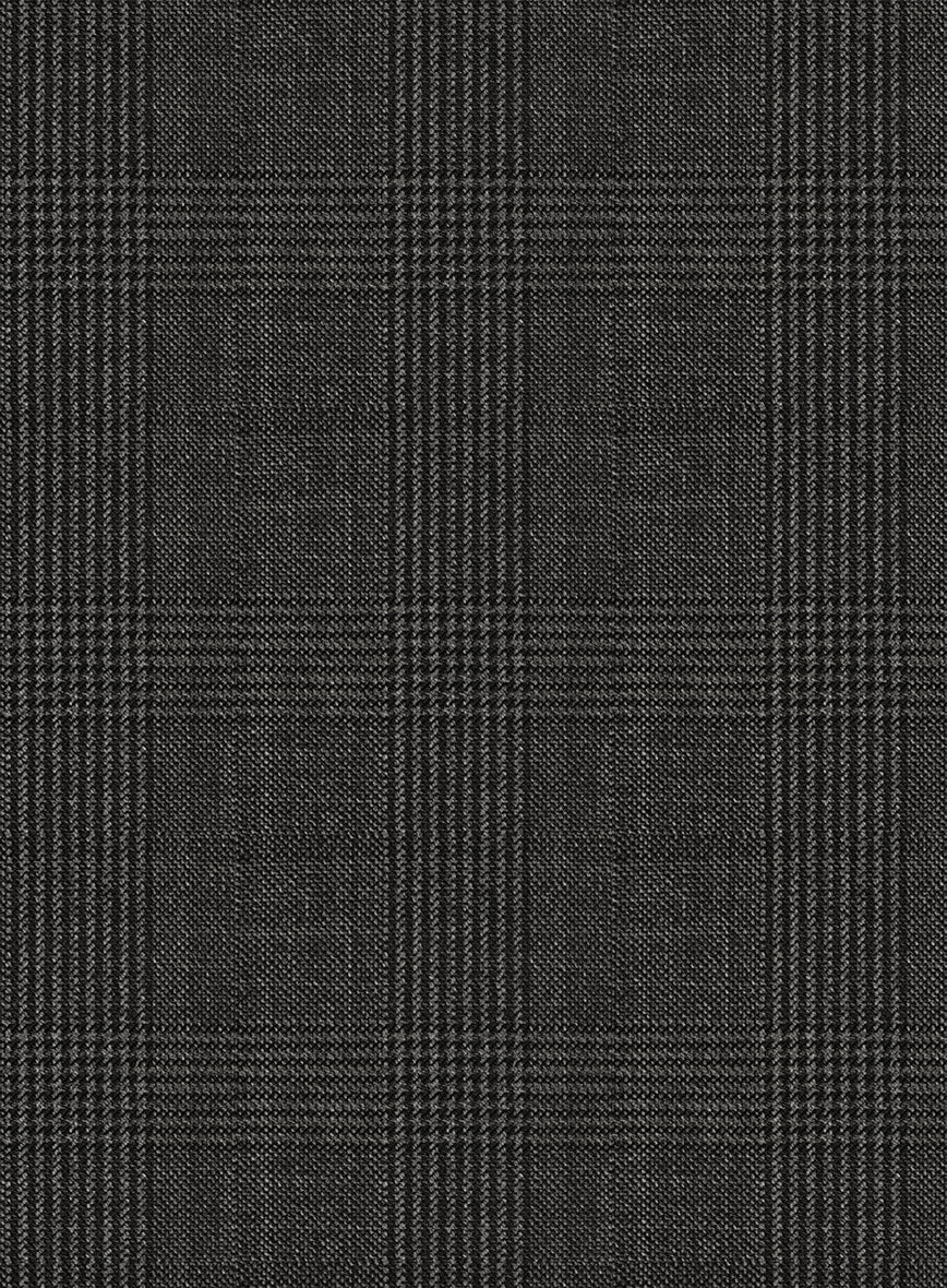 Napolean Esso Tartan Charcoal Wool Jacket - Image 4