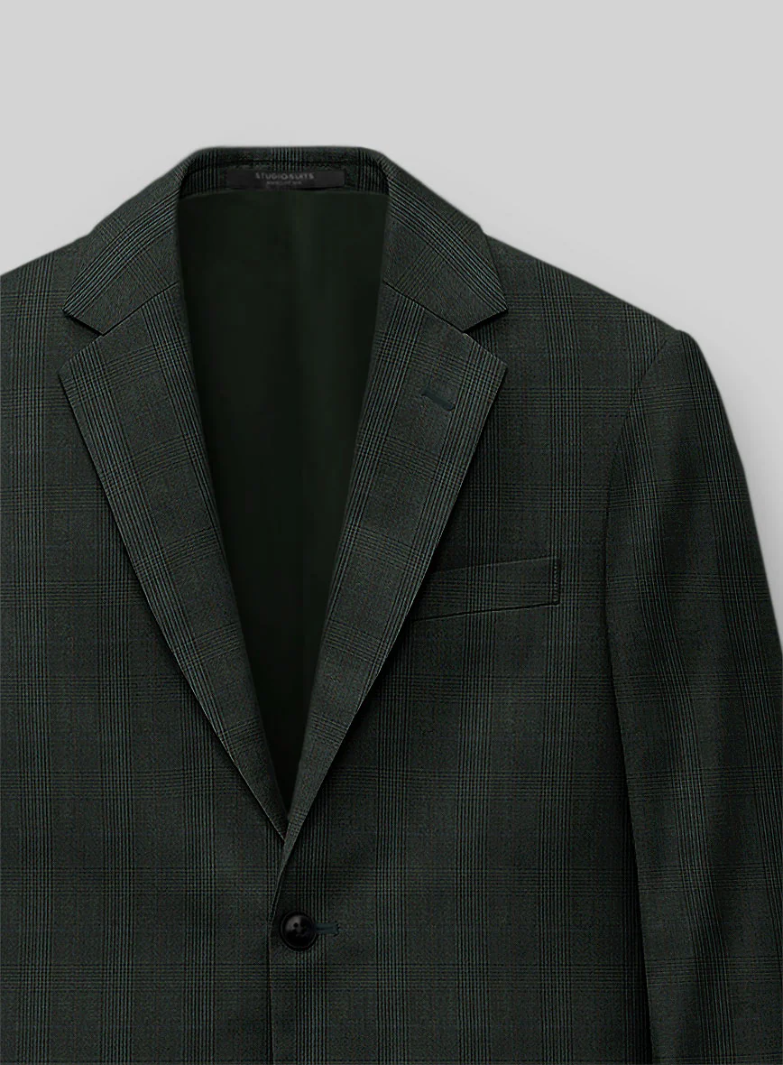 Napolean Esso Tartan Olive Wool Jacket - Image 3