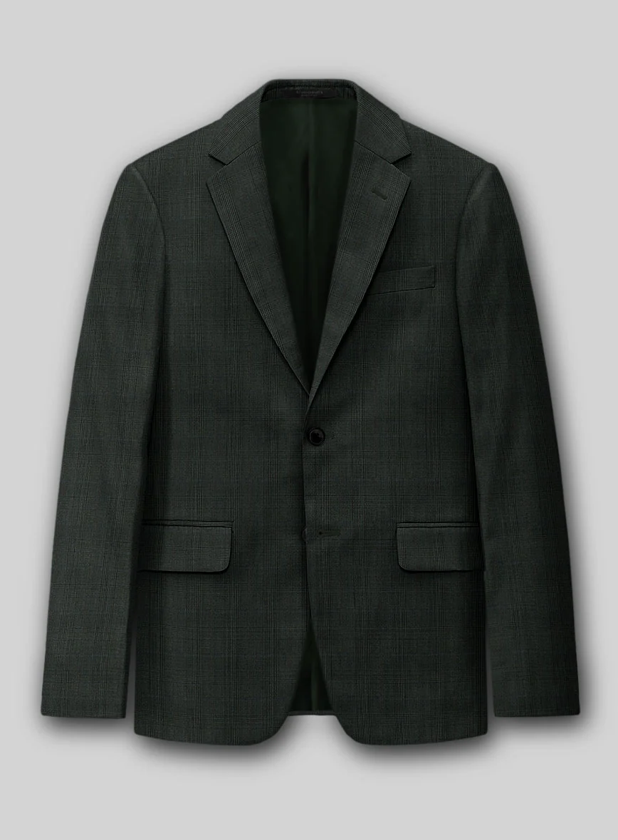 Napolean Esso Tartan Olive Wool Suit - Image 3