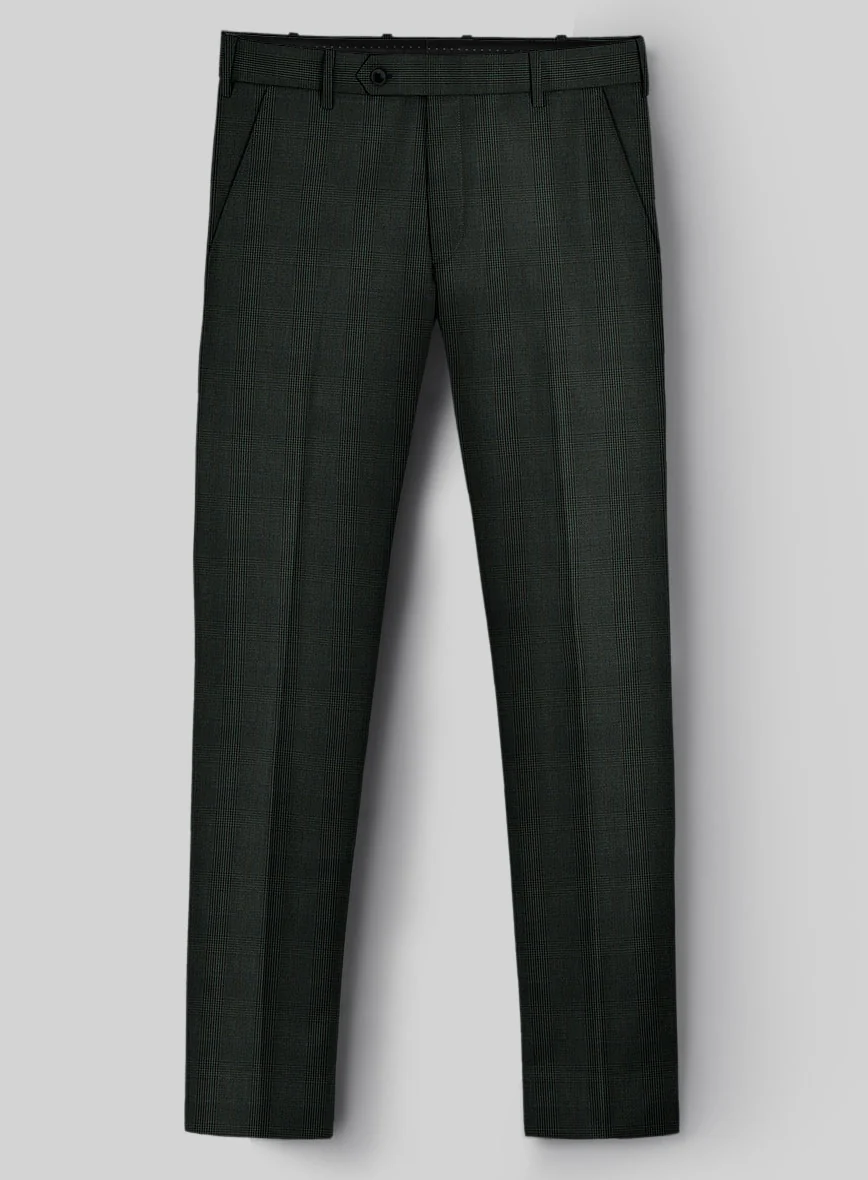Napolean Esso Tartan Olive Wool Suit - Image 6
