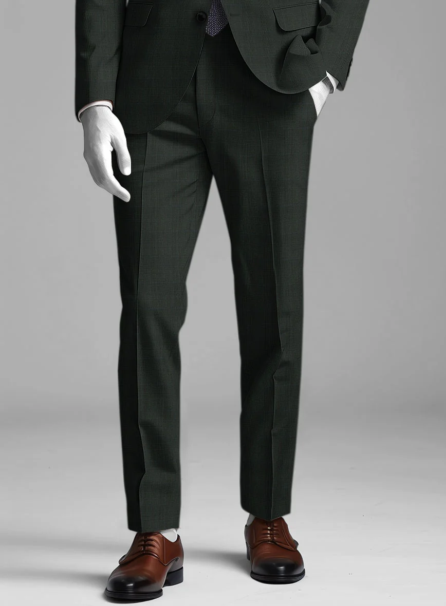 Napolean Esso Tartan Olive Wool Suit - Image 7