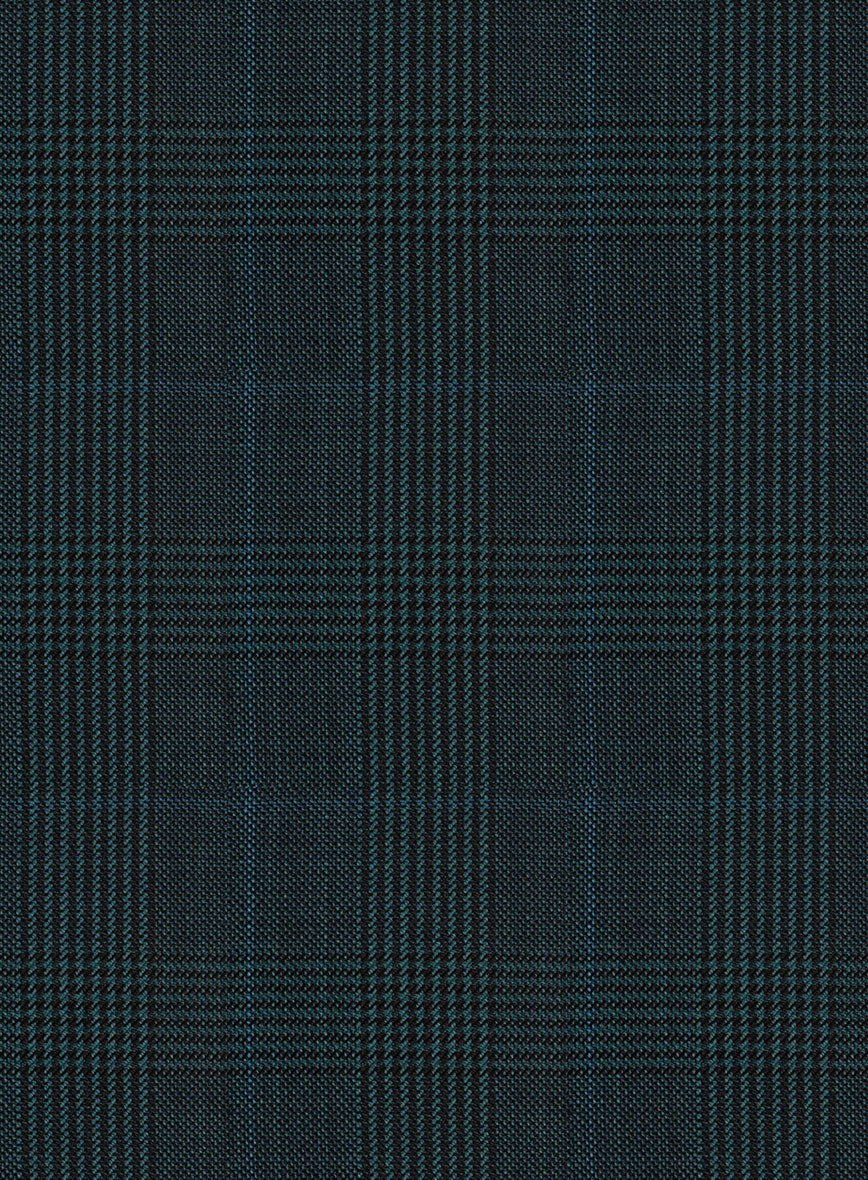 Napolean Esso Tartan Teal Blue Wool Pants - Image 3