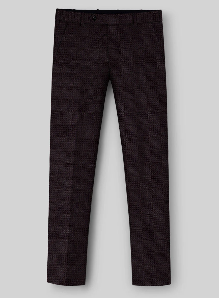 Napolean Faliero Diamond Weave Wine Wool Pants - Image 2