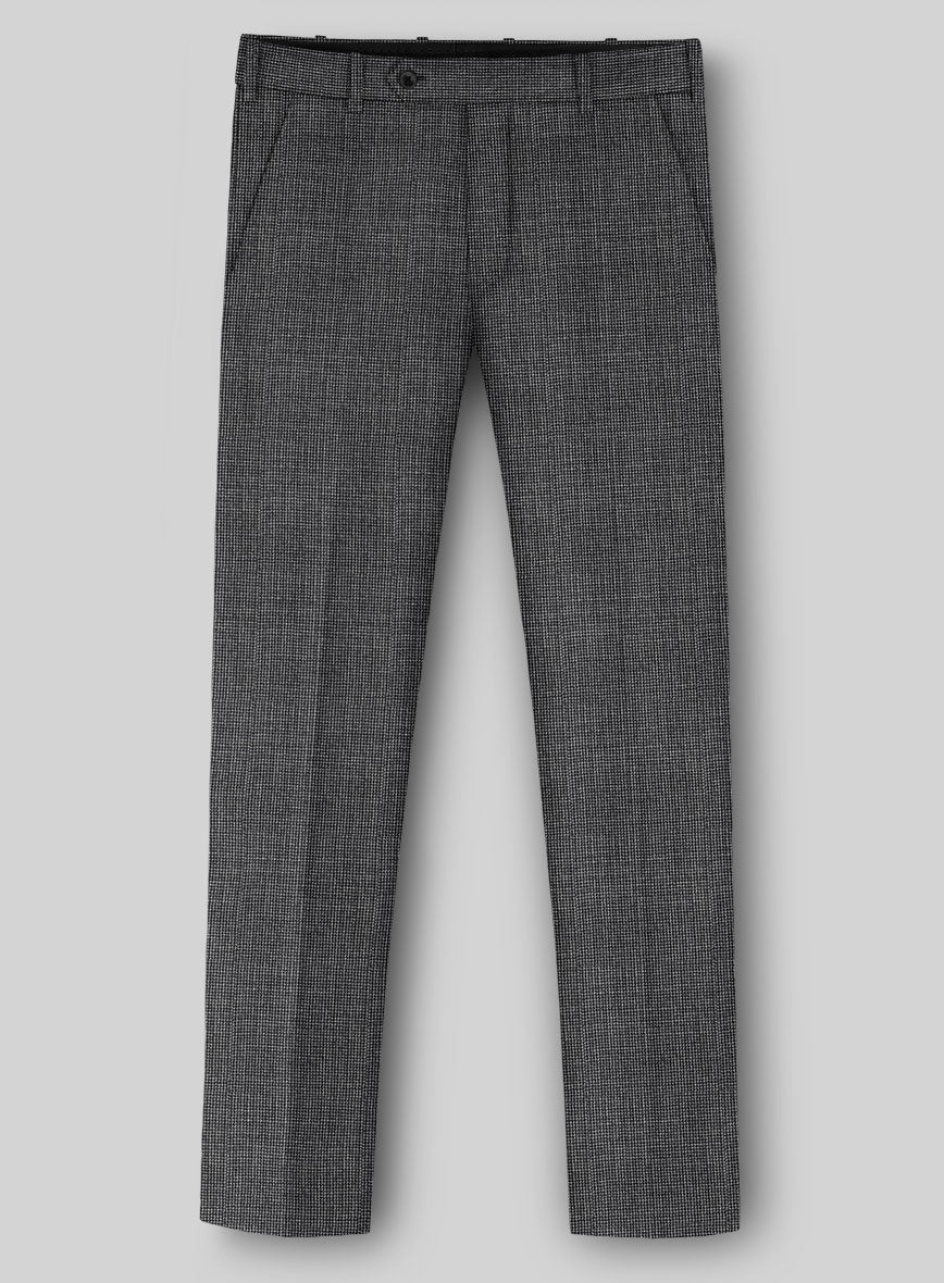 Napolean Fioran Microcheck Iron Gray Wool Pants - Image 2