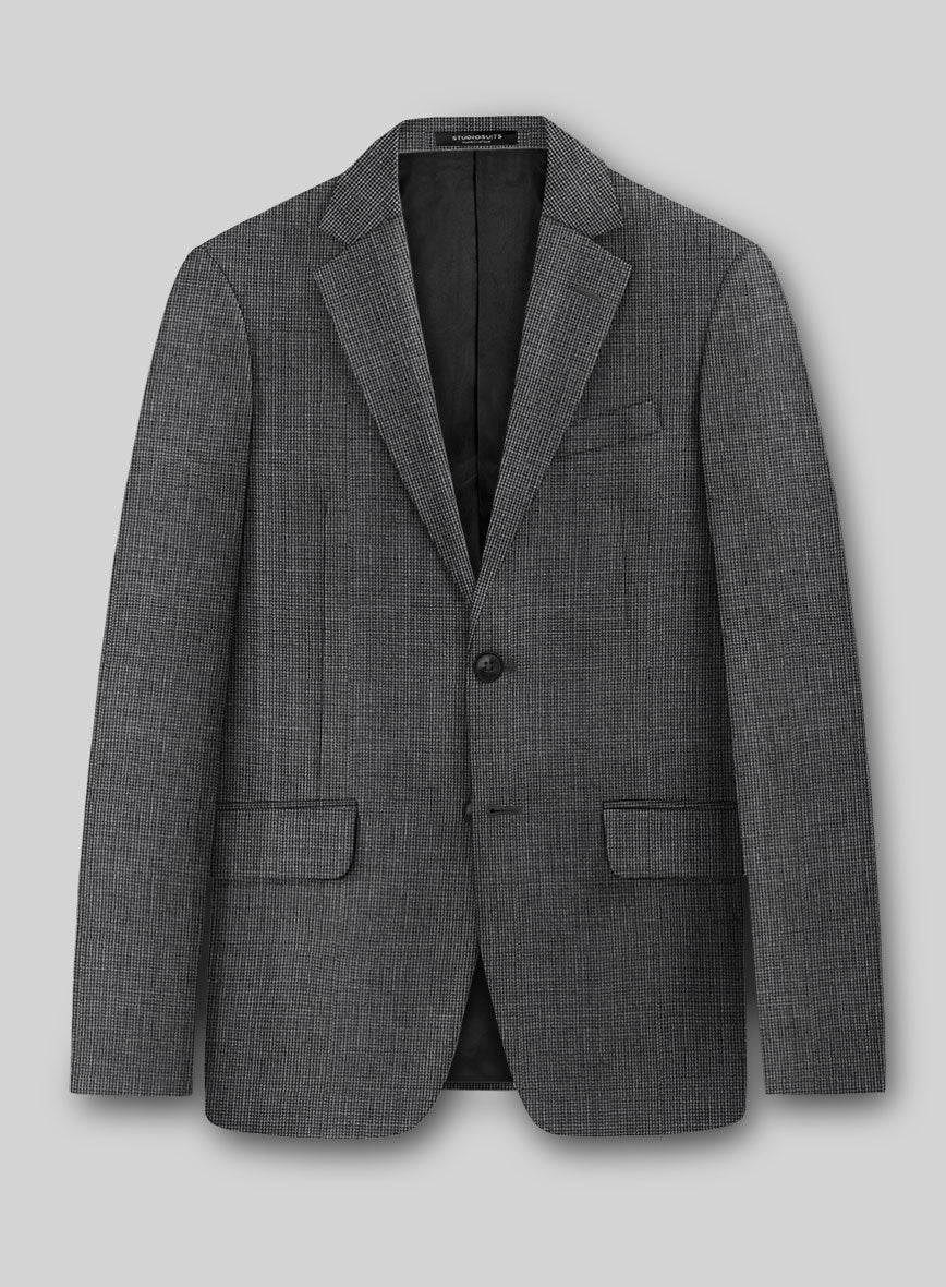Napolean Fioran Microcheck Iron Gray Wool Suit - Image 2