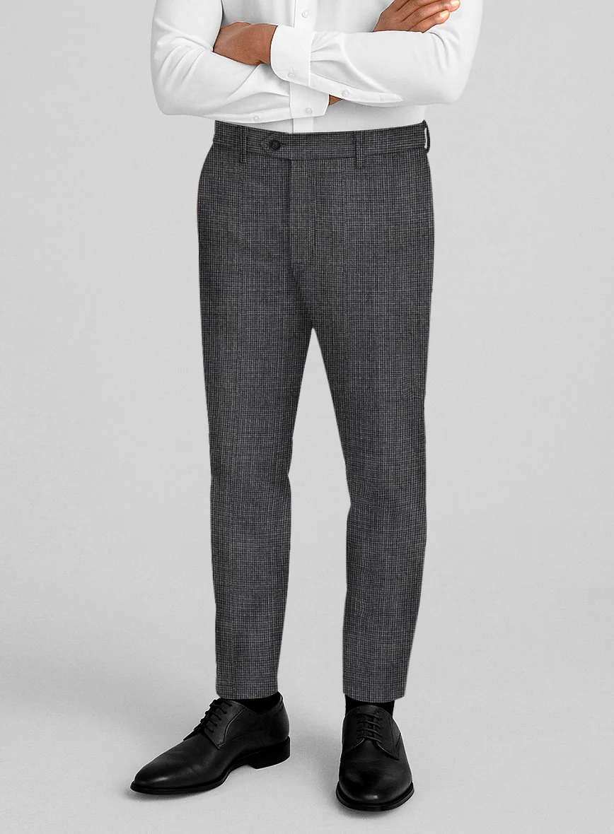 Napolean Fioran Microcheck Iron Gray Wool Suit - Image 5