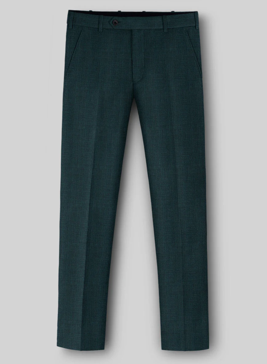 Napolean Fioran Teal Blue Microcheck Wool Suit - Image 4