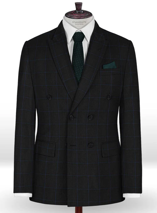 Napolean Fissa Black Wool Double Breasted Suit - Image 3