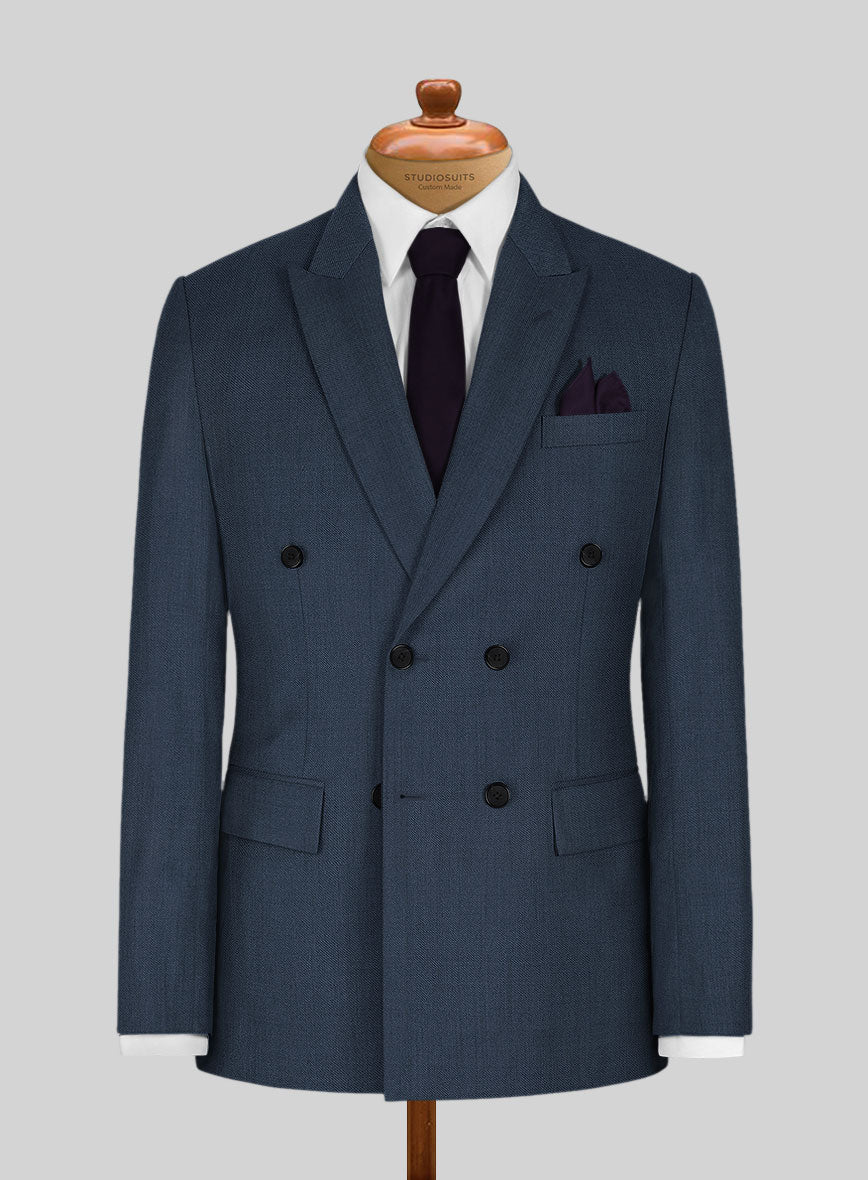 Napolean Flat Blue Wool Double Breasted Suit - Image 2