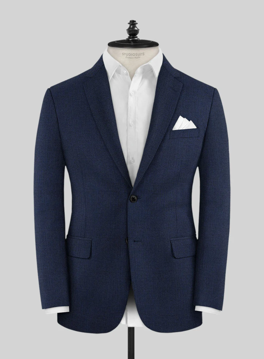 Napolean Ford Blue Birdseye Wool Suit - Image 3