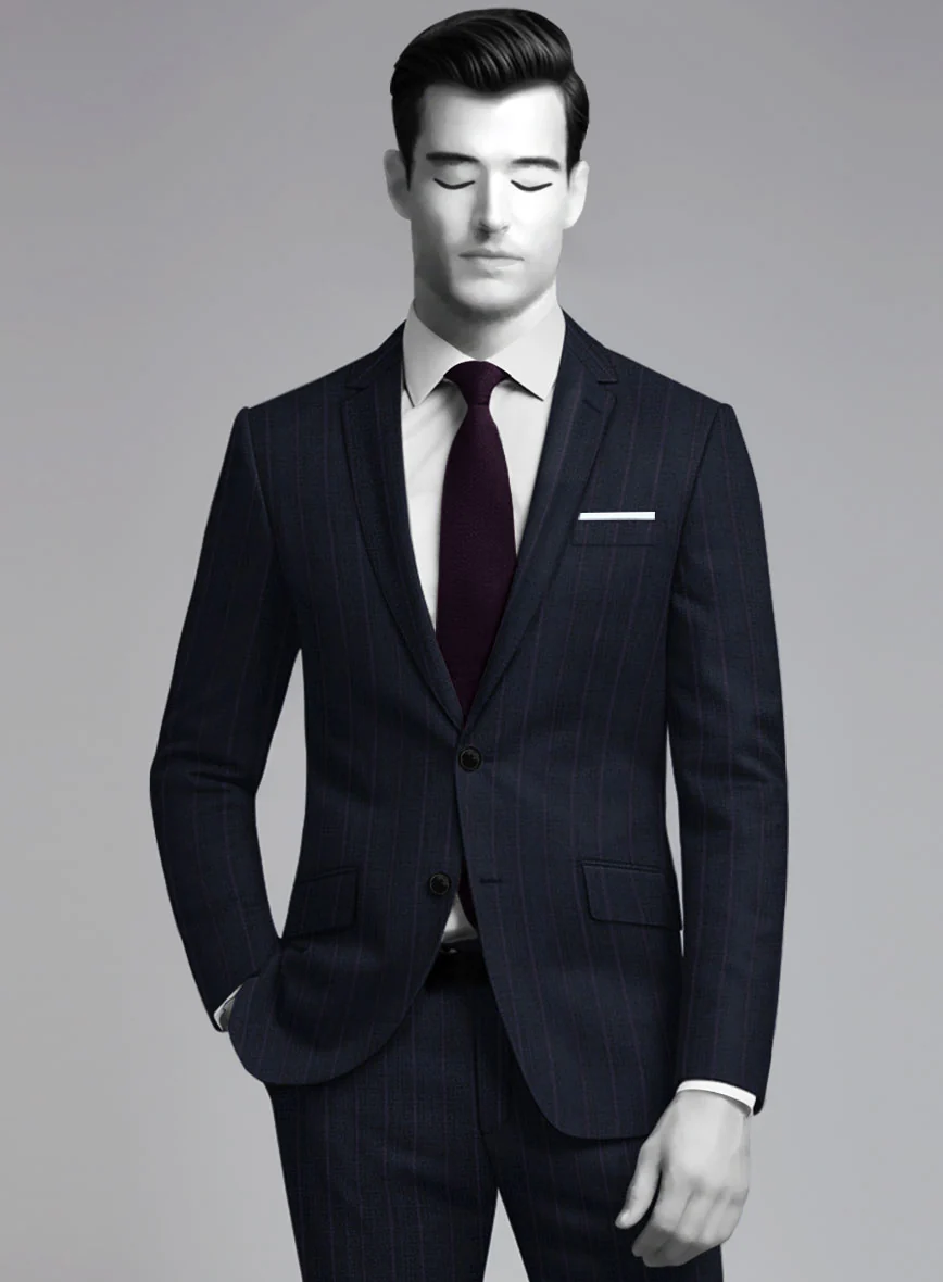 Napolean Gavino Stripe Blue Wool Jacket - Image 2