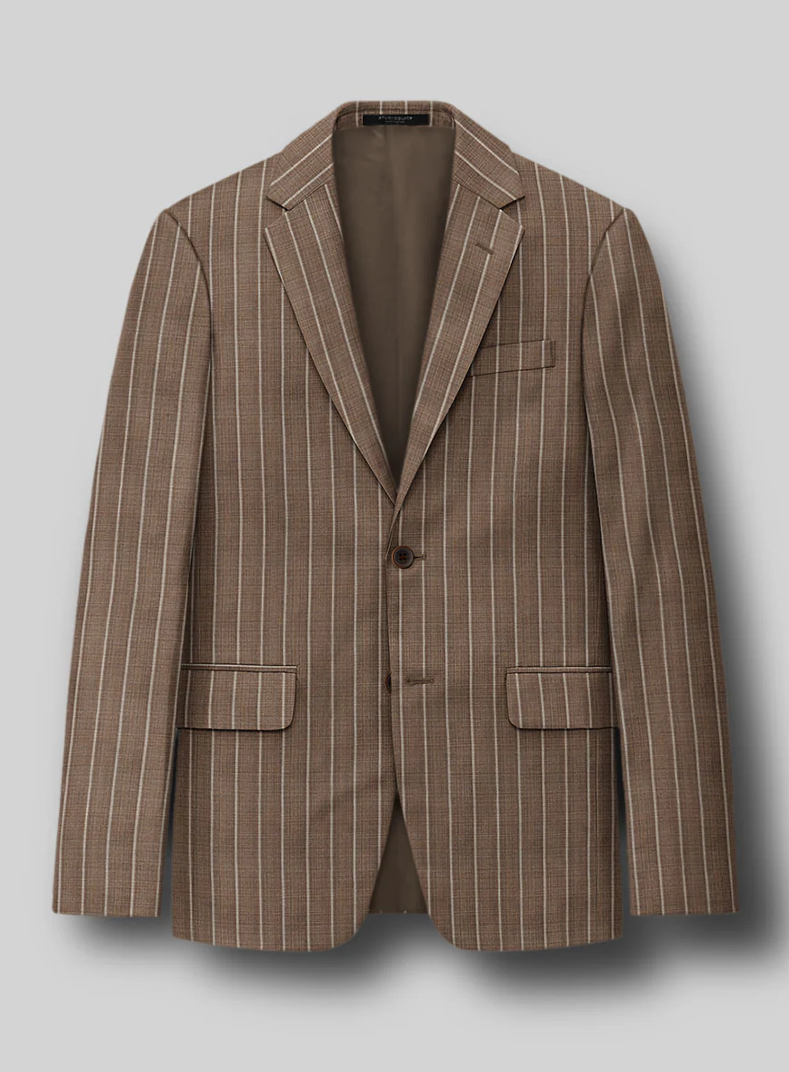 Napolean Gavino Stripe Brown Wool Suit - Image 6