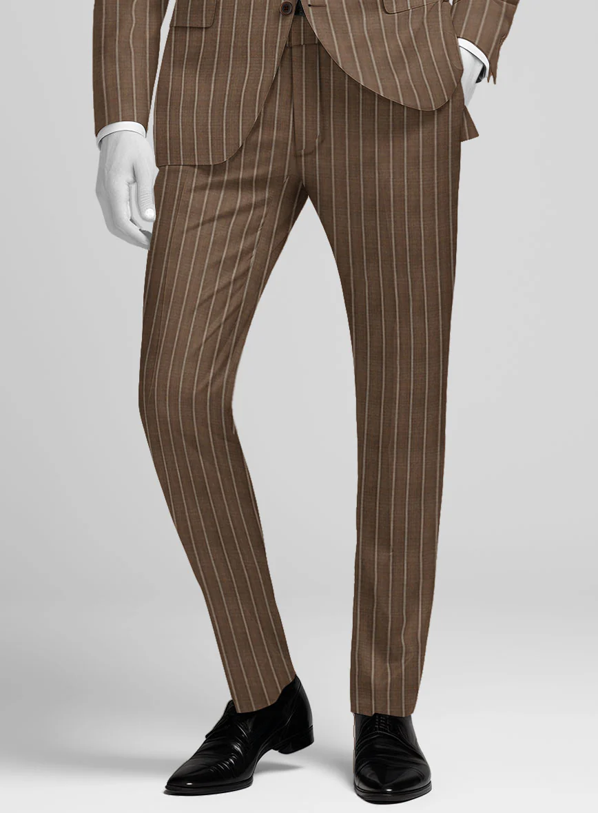 Napolean Gavino Stripe Brown Wool Suit - Image 8