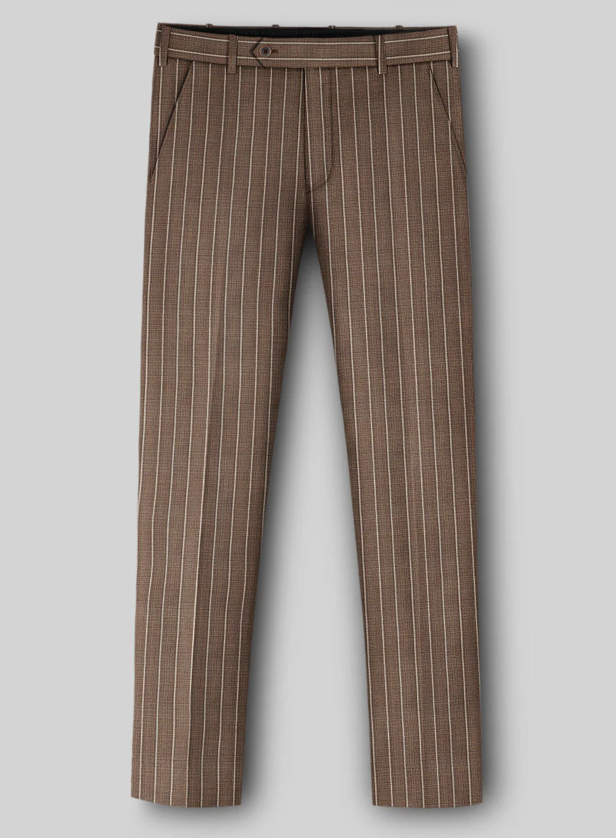 Napolean Gavino Stripe Brown Wool Suit - Image 9