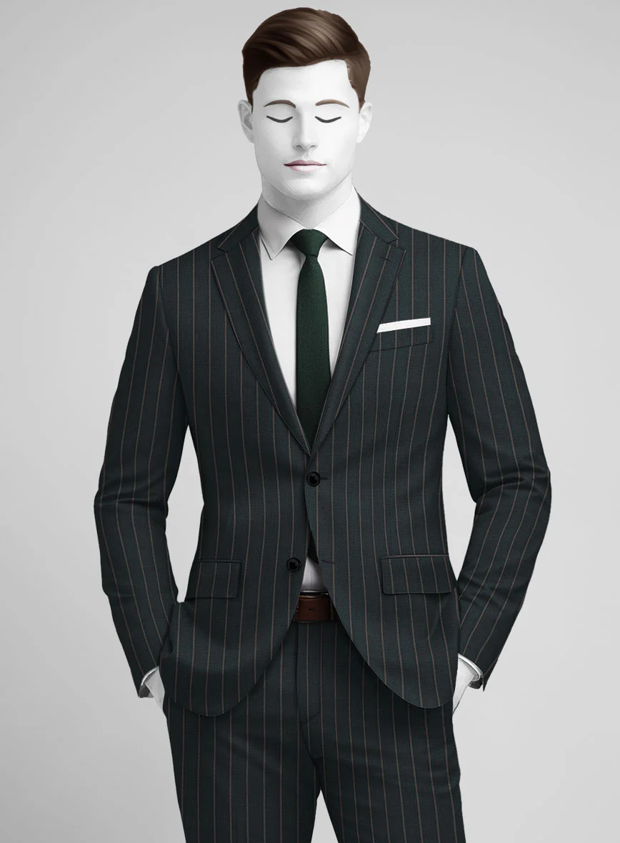 Napolean Gavino Stripe Green Wool Jacket - Image 2