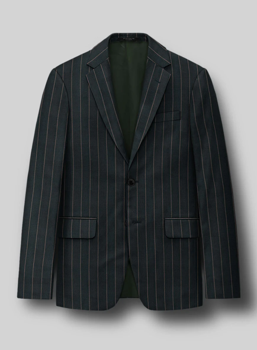 Napolean Gavino Stripe Green Wool Suit - Image 4
