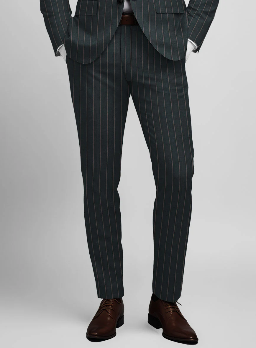 Napolean Gavino Stripe Green Wool Suit - Image 5