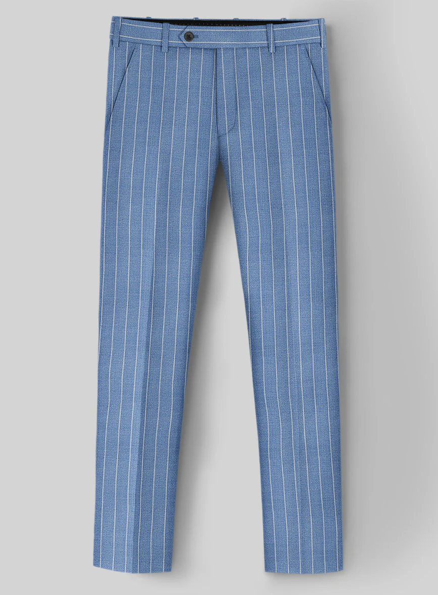 Napolean Gavino Stripe Light Blue Wool Suit - Image 6