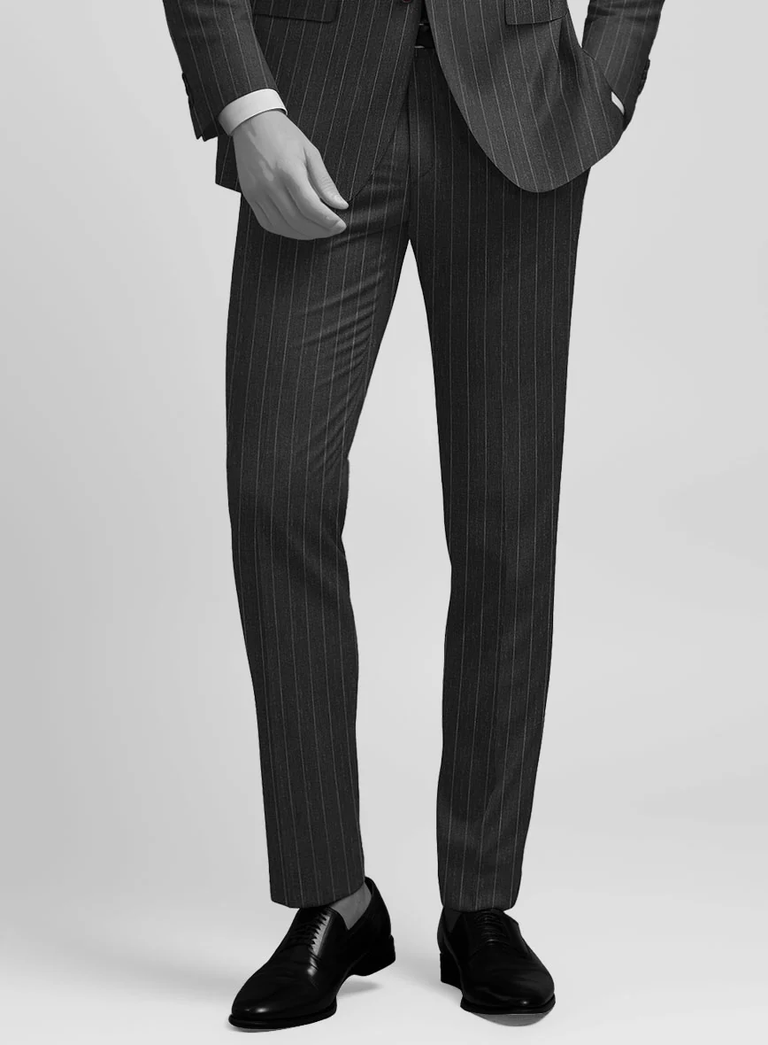 Napolean Genova Stripe Charcoal Wool Suit - Image 5