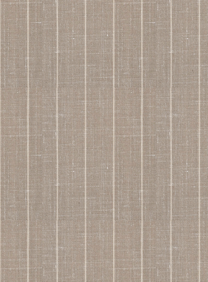 Napolean Genova Stripe Dark Beige Wool Suit - Image 6
