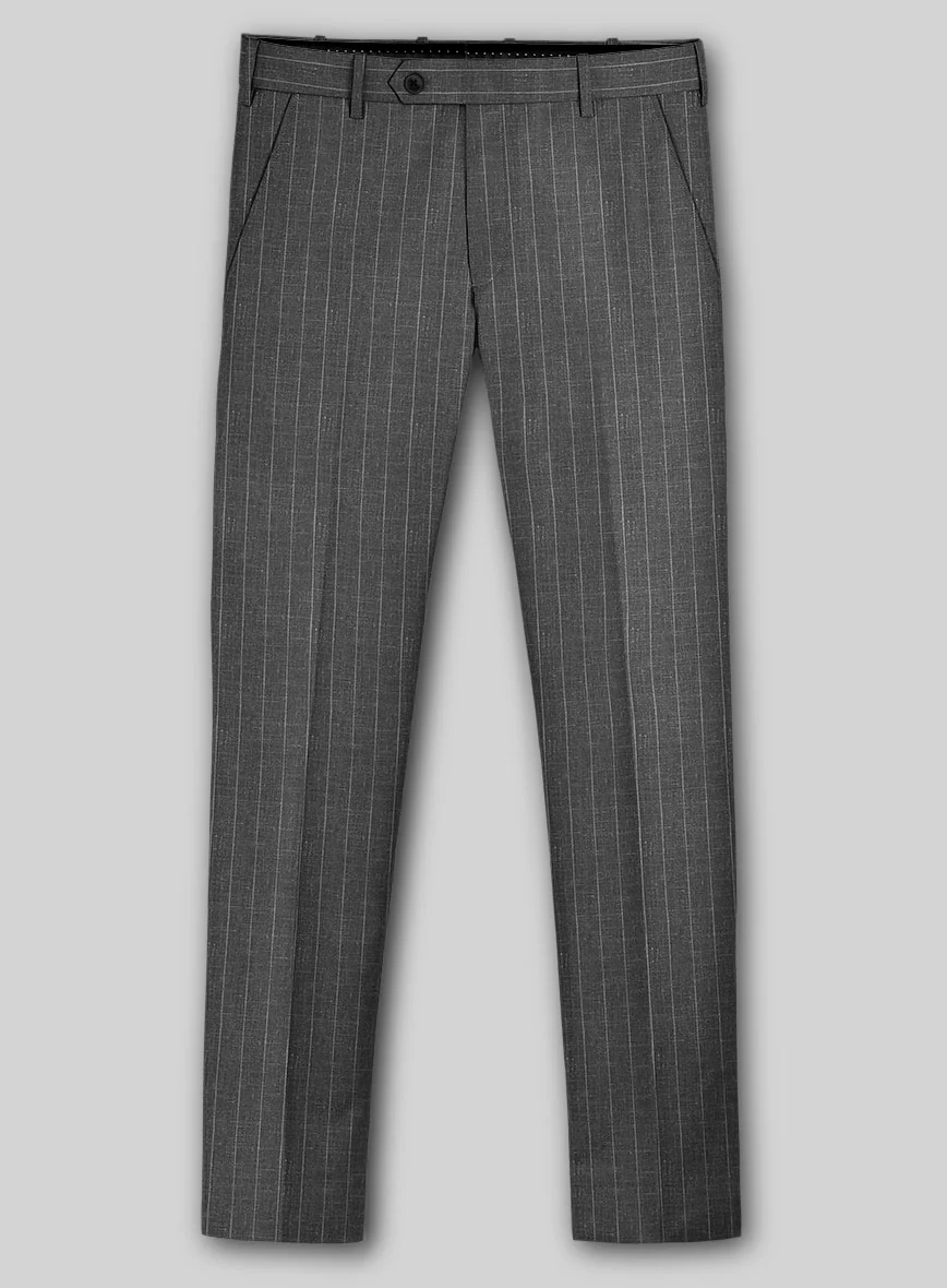Napolean Genova Stripe Dark Gray Wool Suit - Image 5