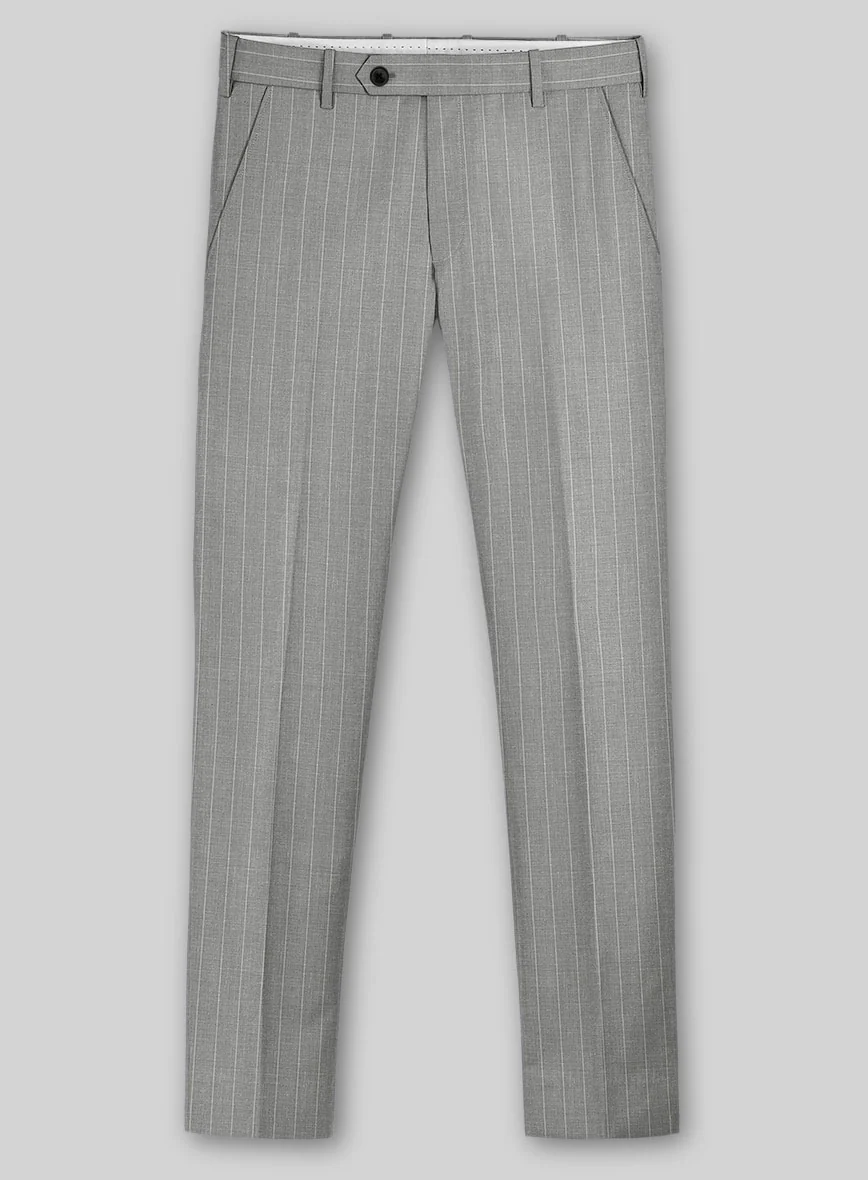 Napolean Genova Stripe Gray Wool Pants - Image 2
