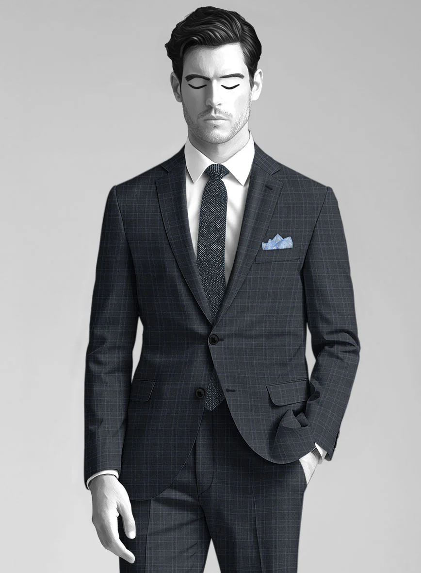 Napolean Gisde Glen Blue Wool Jacket - Image 2
