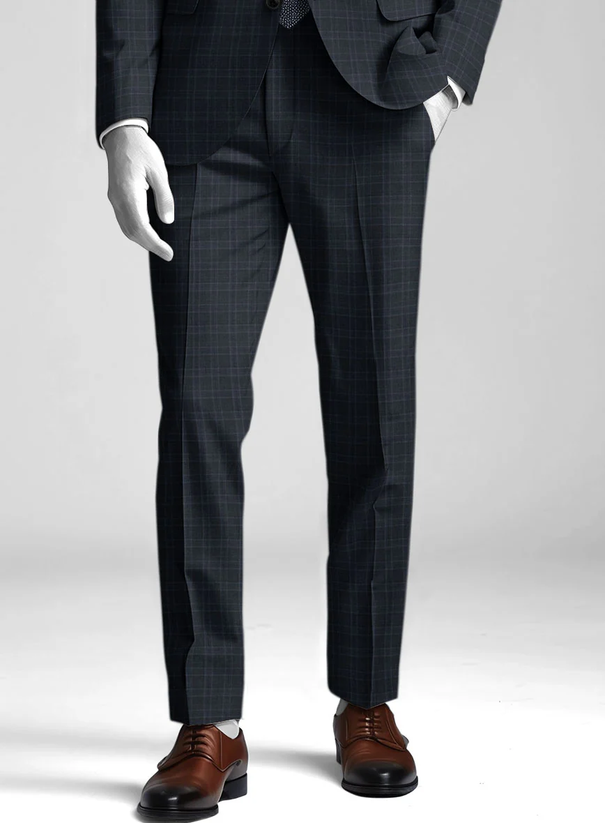 Napolean Gisde Glen Blue Wool Pants - Image 2