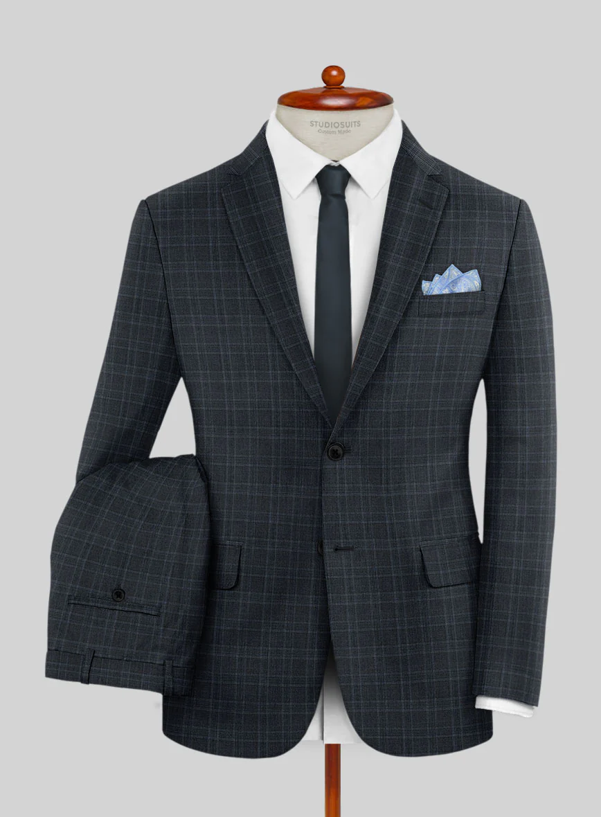 Napolean Gisde Glen Blue Wool Suit - Image 2