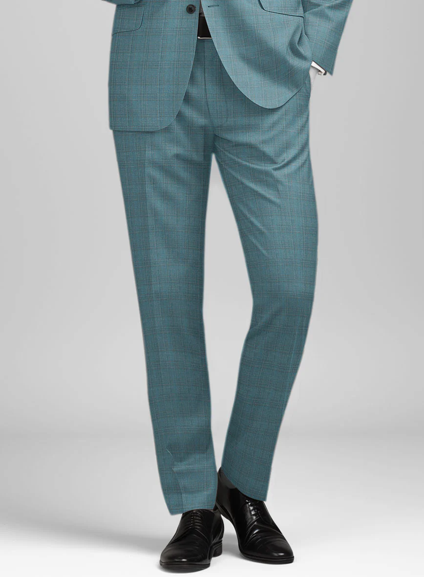 Napolean Gisde Glen Light Blue Wool Pants - Image 2