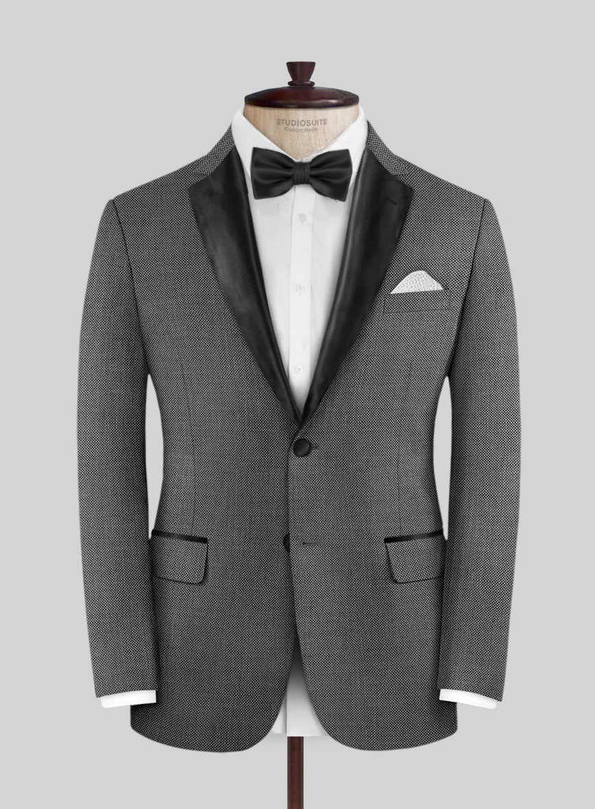 Napolean Gray Birdseye Wool Tuxedo Suit - Image 3