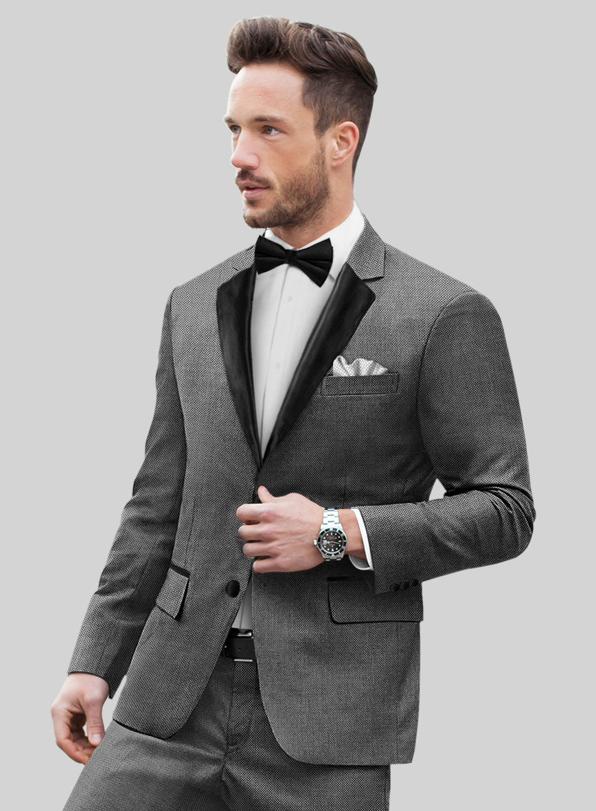 Napolean Gray Birdseye Wool Tuxedo Suit - Image 4