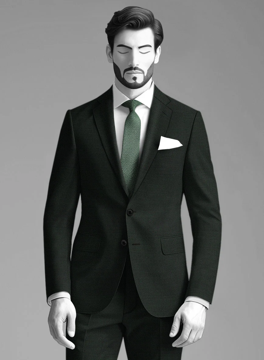 Napolean Green Birdseye Wool Jacket - Image 2