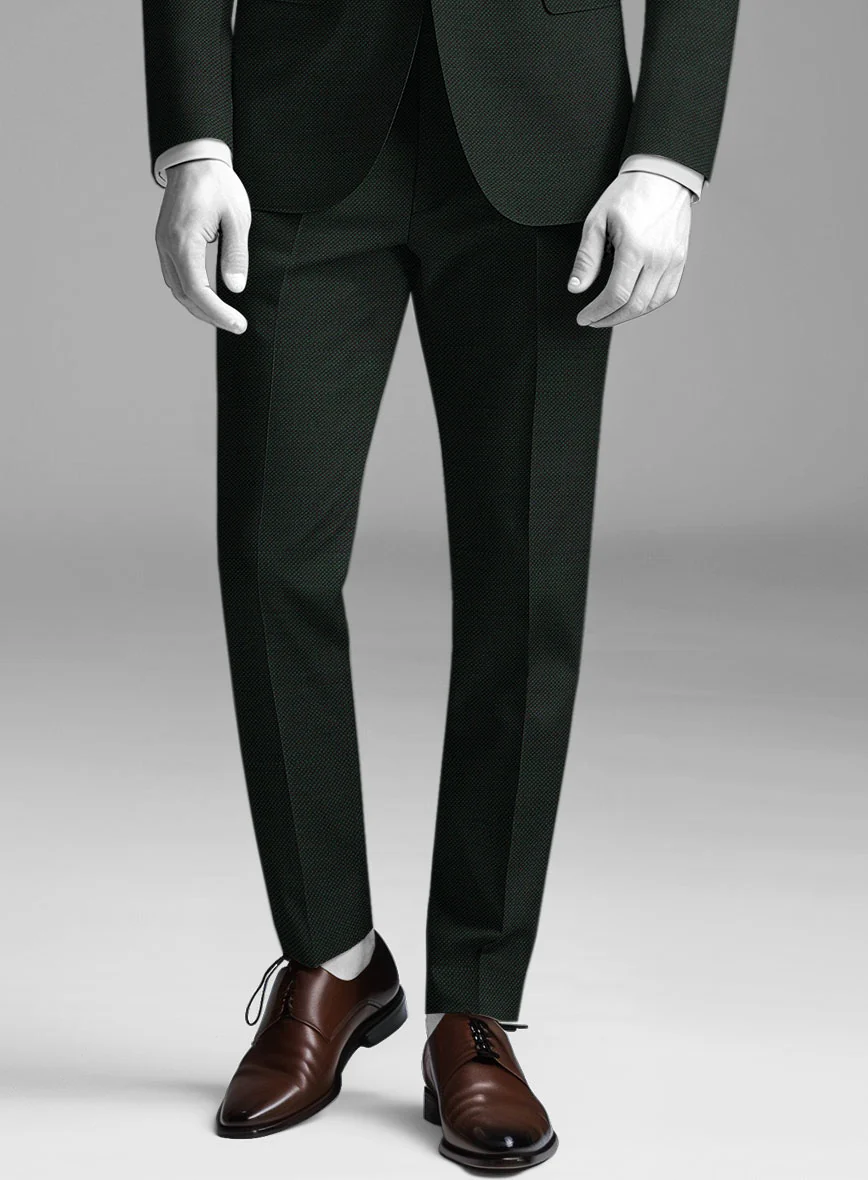 Napolean Green Birdseye Wool Pants - Image 2
