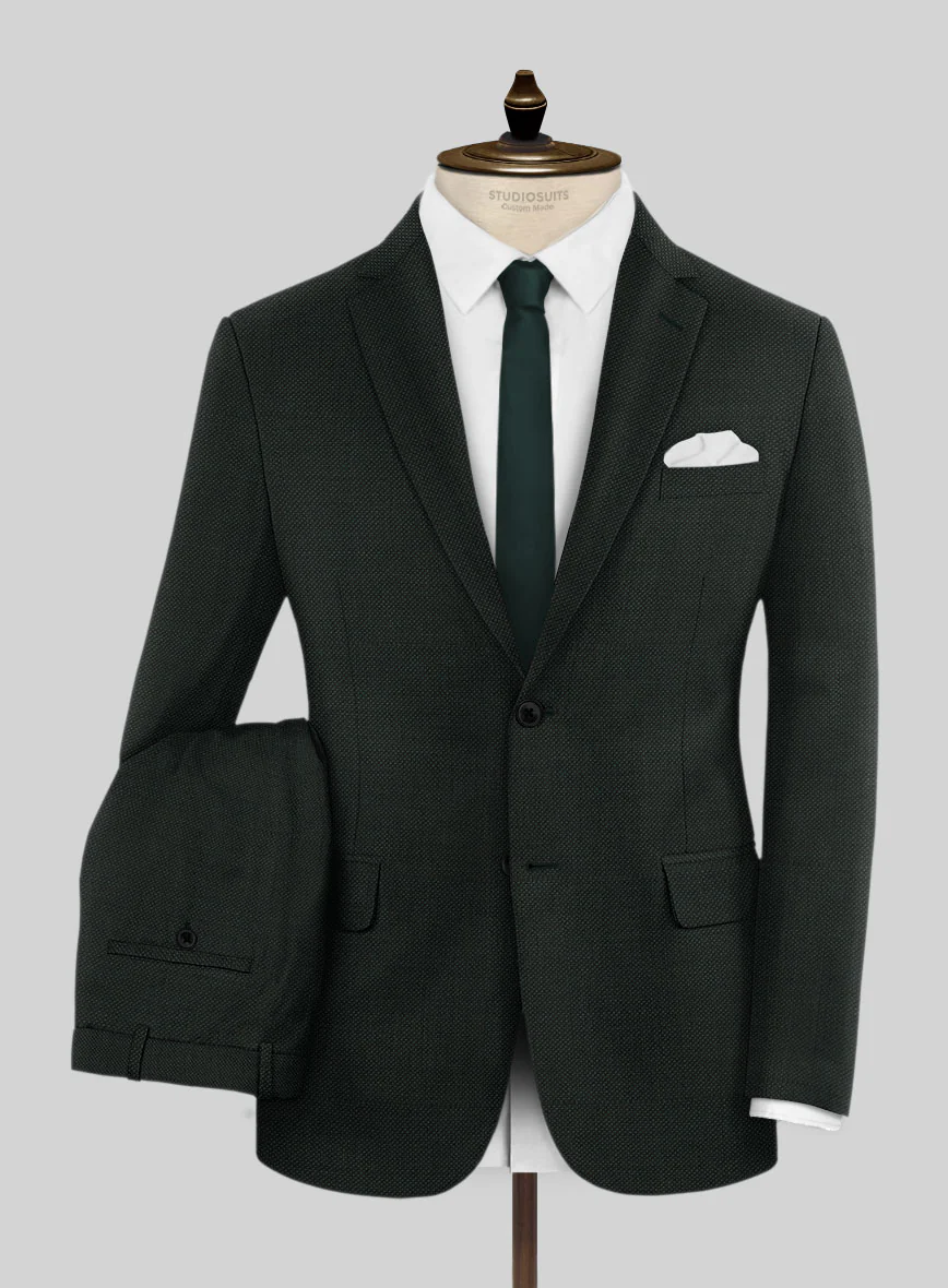 Napolean Green Birdseye Wool Suit - Image 2