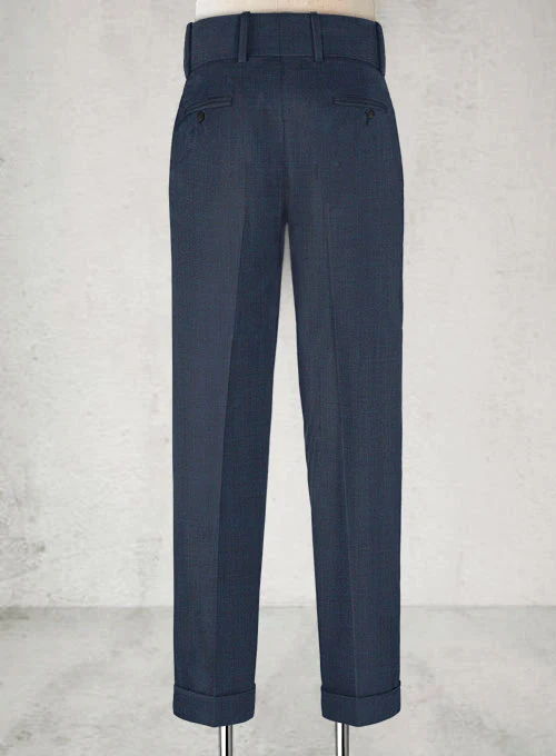 Napolean Highball Blue Double Gurkha Wool Trousers - Image 5