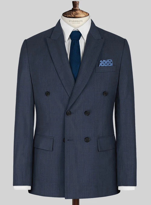 Napolean Highball Blue Wool Double Breasted Suit - Image 3