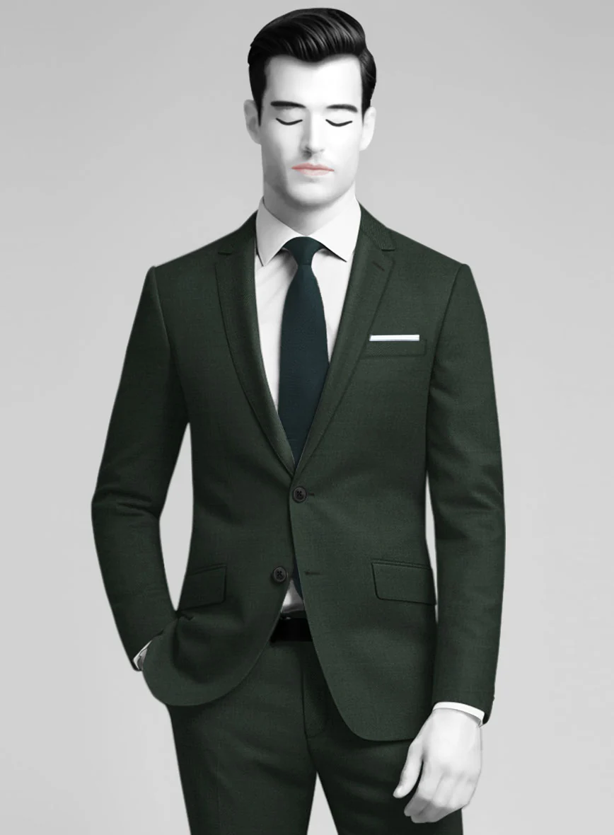 Napolean Hunter Green Wool Suit - Image 3