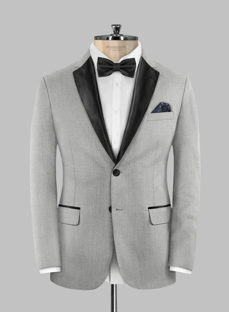 Napolean Ice Gray Wool Tuxedo Suit - Image 2