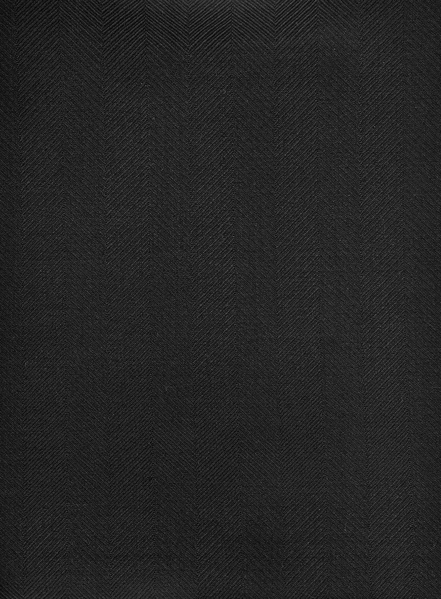 Napolean Imperial Black Herringbone Wool Pants - Image 3
