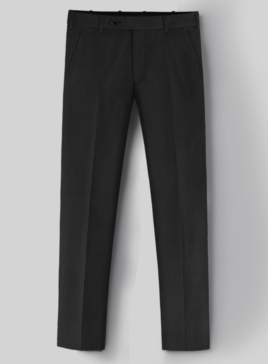Napolean Imperial Black Herringbone Wool Suit - Image 6