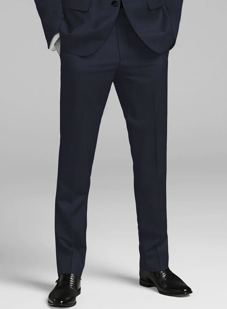 Napolean Imperial Blue Herringbone Wool Tuxedo Suit - Image 6