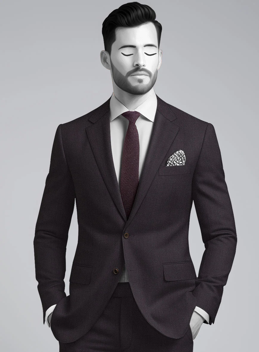 Napolean Imperial Brown Herringbone Wool Jacket - Image 2