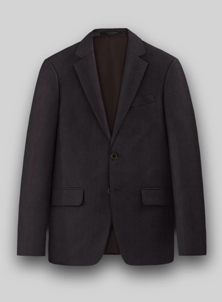 Napolean Imperial Brown Herringbone Wool Suit - Image 4