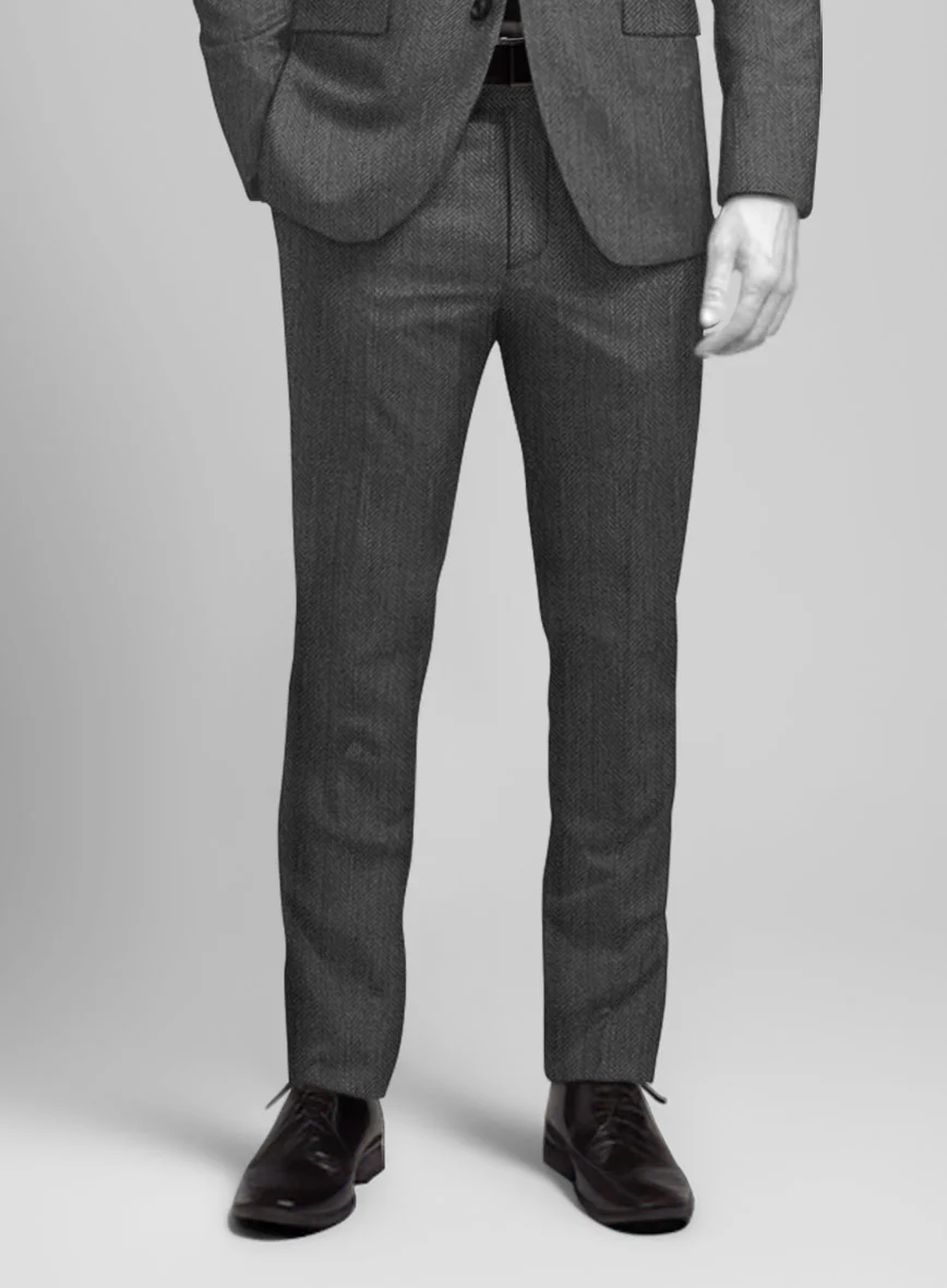 Napolean Imperial Gray Herringbone Wool Suit - Image 5
